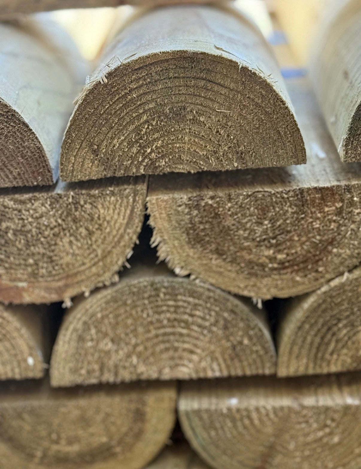 Half Rounded Post and Rail Fence Rail