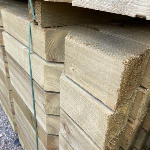 5x4 Notched Timber Fence Post And Arris Rail - Decking Delivery