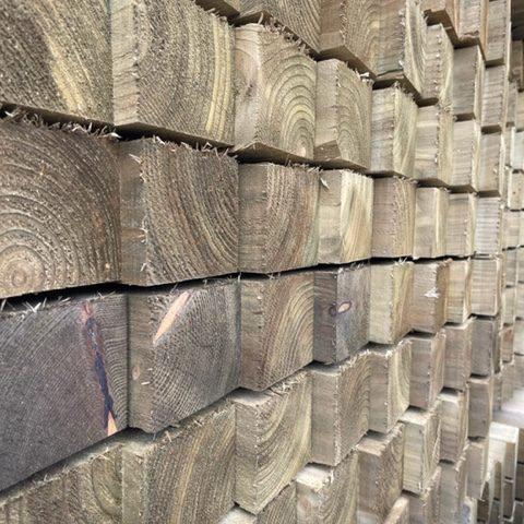 5x4 Notched Timber Fence Post And Arris Rail - Decking Delivery