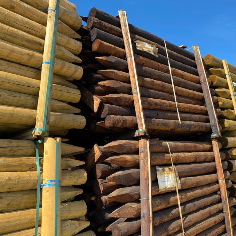 Agricultural Round Timber Fence Posts - Decking Delivery