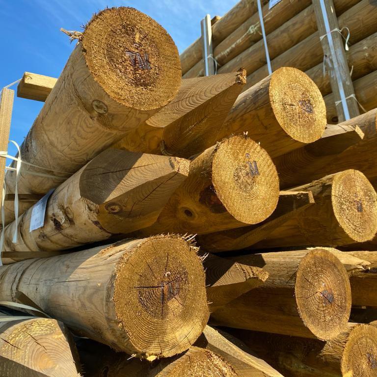 Agricultural Round Timber Fence Posts - Decking Delivery