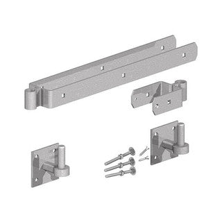 Field Gate Double Strap Hinge Set with Hooks on Plates | 12" 300mm Galvanised