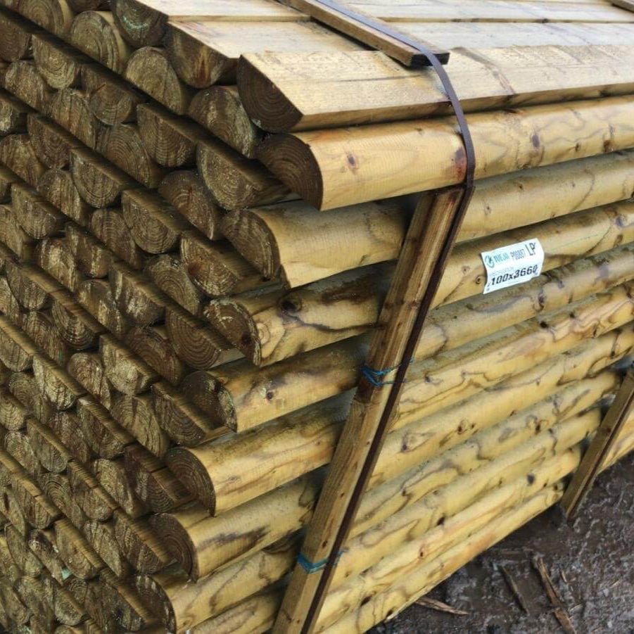 Half Rounded Post and Rail Fence Rail - Decking Delivery