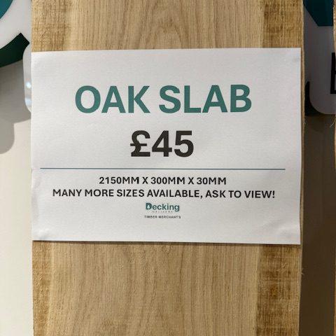 Live Edge Oak Slabs - Various Sizes - Decking Delivery