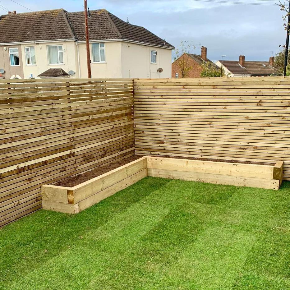 Sleeper Raised Bed - Decking Delivery