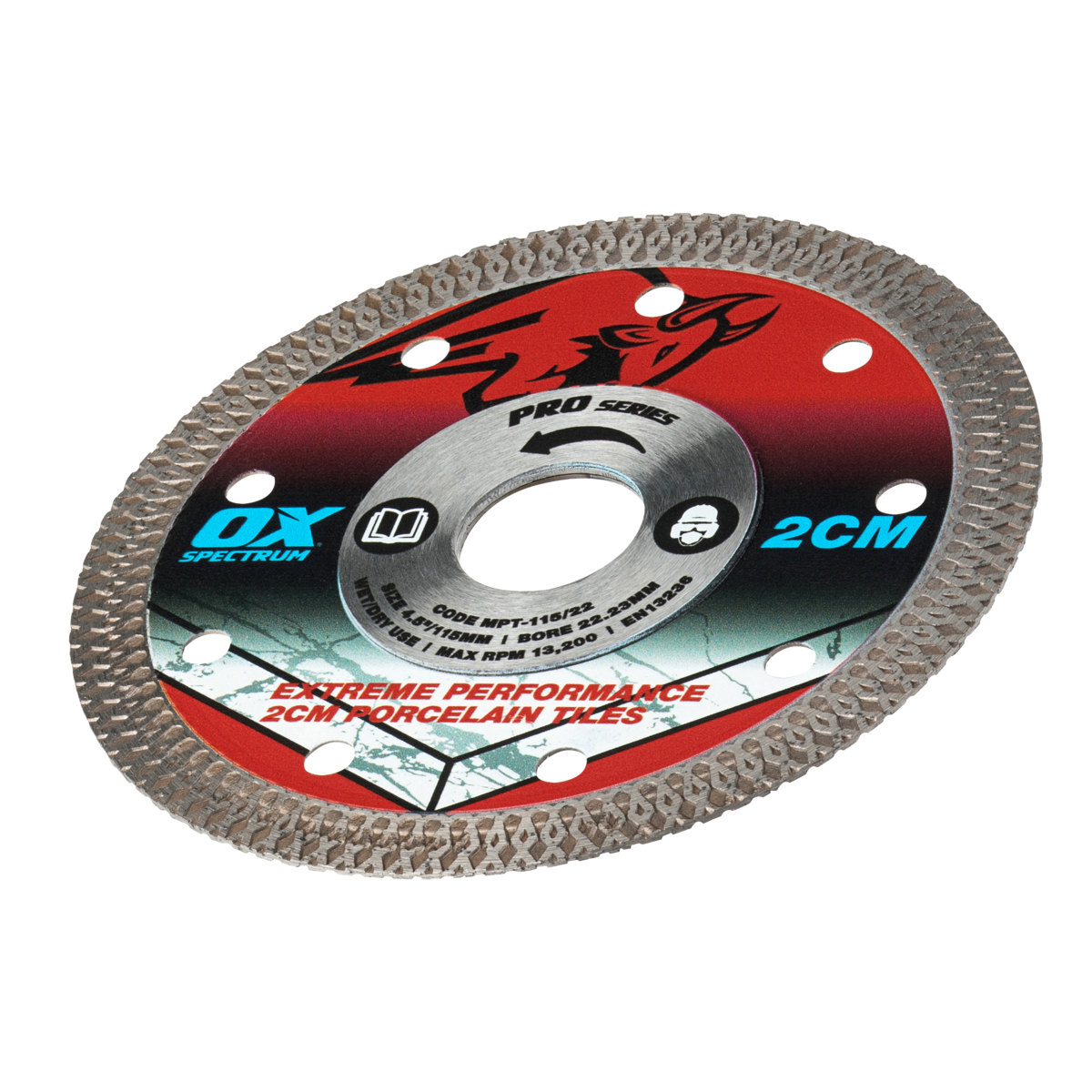 OX Pro 2CM Porcelain Cutting Blade - 115/22.23mm