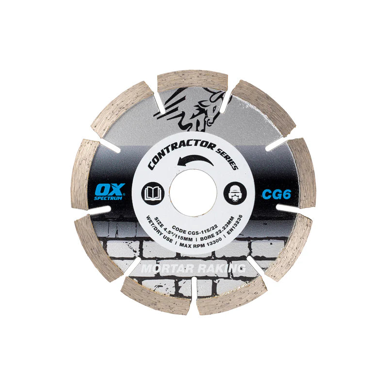 Contractor Diamond Blade - Mortar Raking - 115/22.23mm