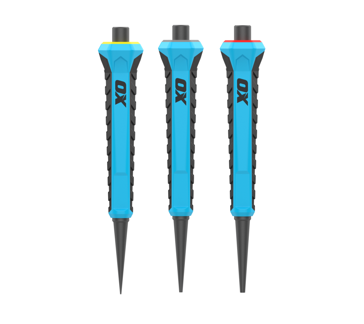 OX Pro Nail Punch w/ Grip 3-Pack - 0.8mm, 1.6mm, 2.4mm