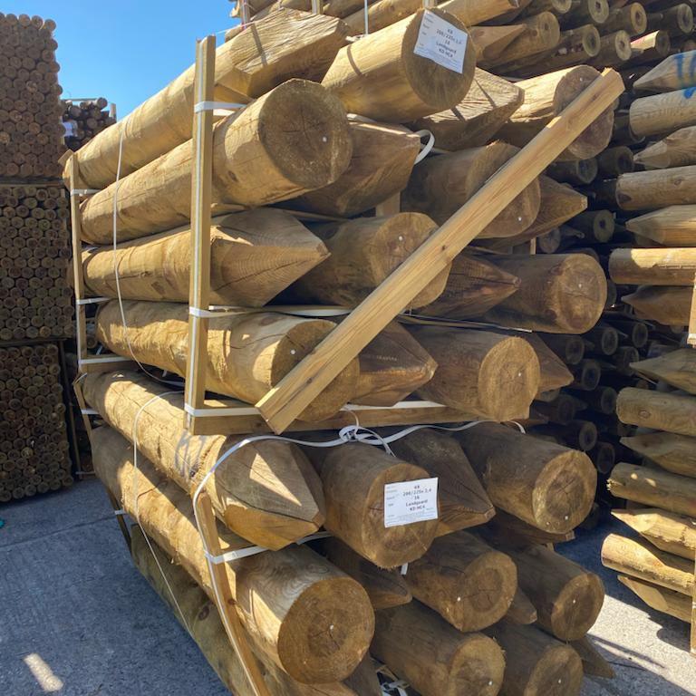 Round Tree Posts Agricultural Round Timber Fence Posts | Decking Delivery | Quality timber