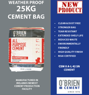 Cement - O'Brien 25kg Plastic Bags - Decking Delivery