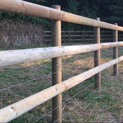 Half Rounded Post and Rail Fence Rail