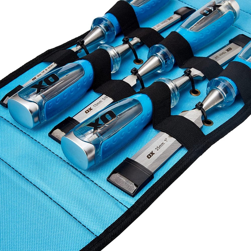 OX Pro Wood Chisel Set in Velcro Case