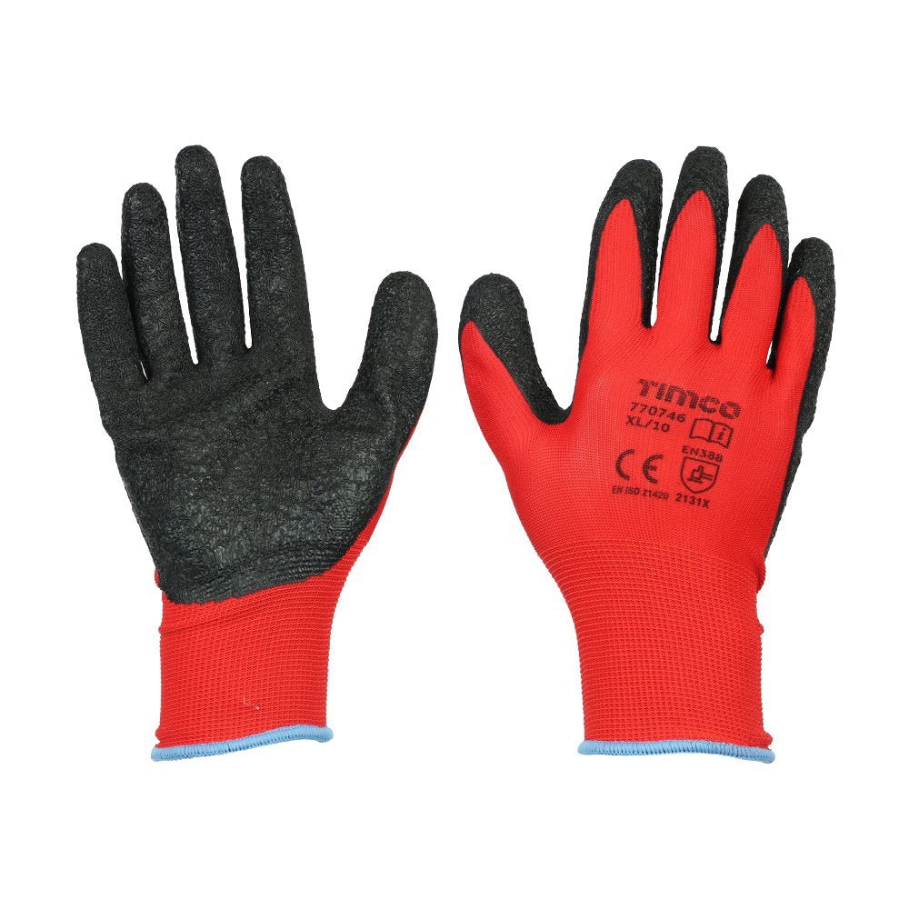 TIMCO Light Grip Gloves - Crinkle Latex Coated Polyester - Decking Delivery