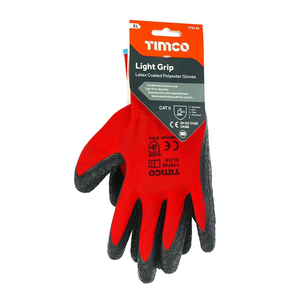 TIMCO Light Grip Gloves - Crinkle Latex Coated Polyester - Decking Delivery