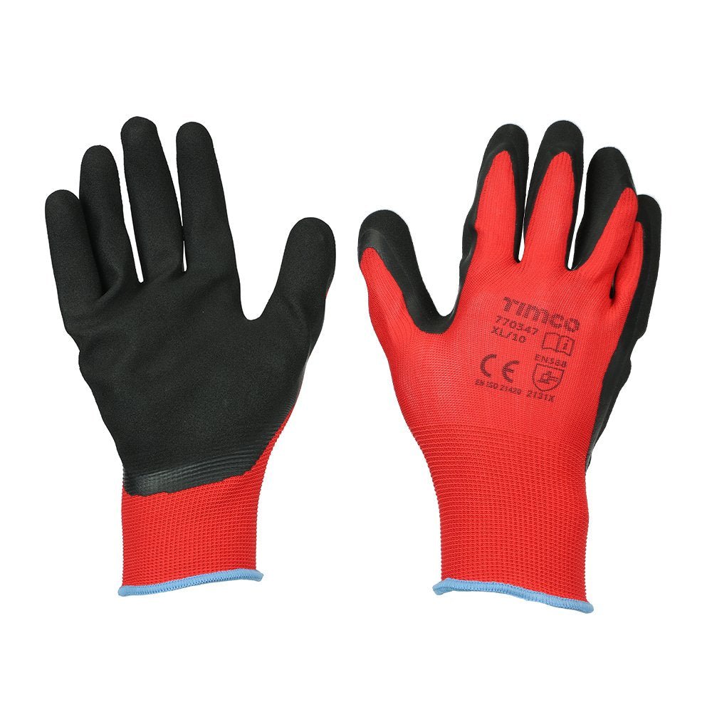 TIMCO Toughlight Grip Gloves - Sandy Latex Coated Polyester - Decking Delivery