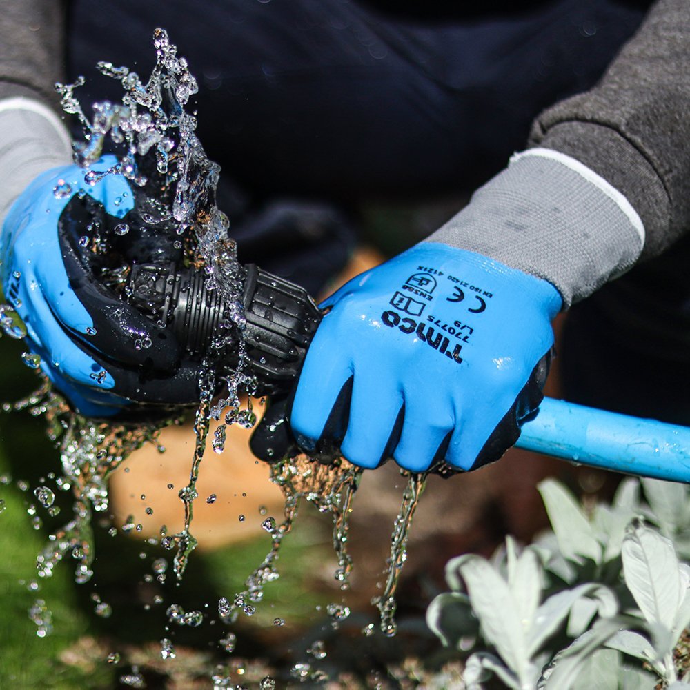 TIMCO Waterproof Grip Gloves - Sandy Nitrile Foam Coated Polyester - Decking Delivery